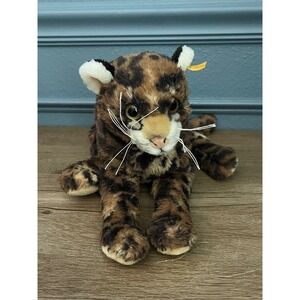 Steiff Leopard Plush Stuffed Animal Realistic Wild Cat Toy "Knopf im Ohr"